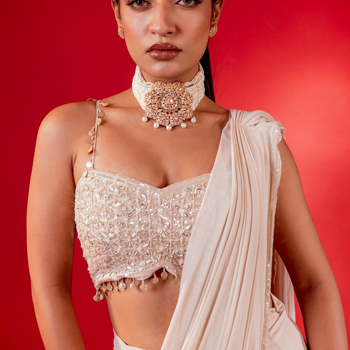 Aeshika Polki Bead Choker