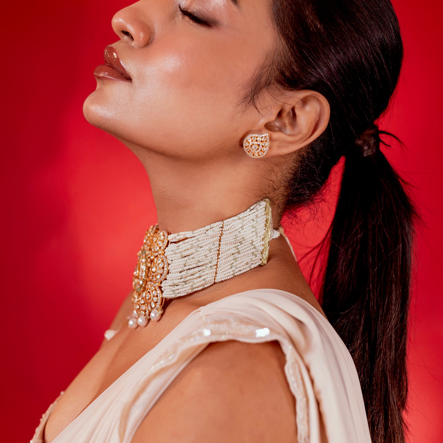 Aeshika Polki Bead Choker