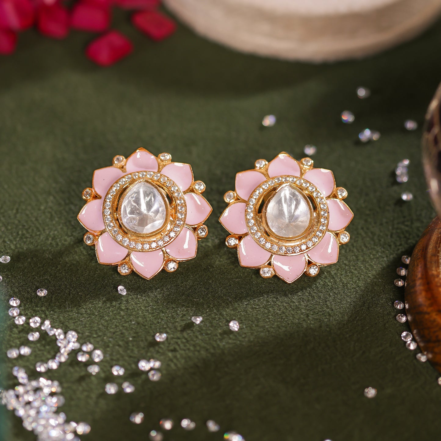 Achala Polki Stud Earrings