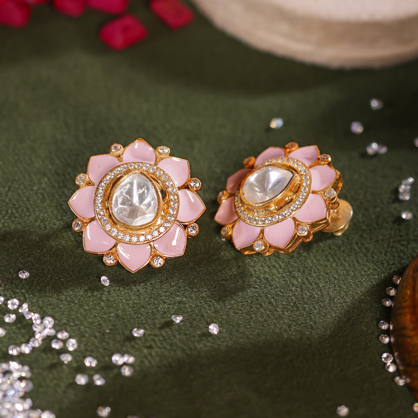 Achala Polki Stud Earrings