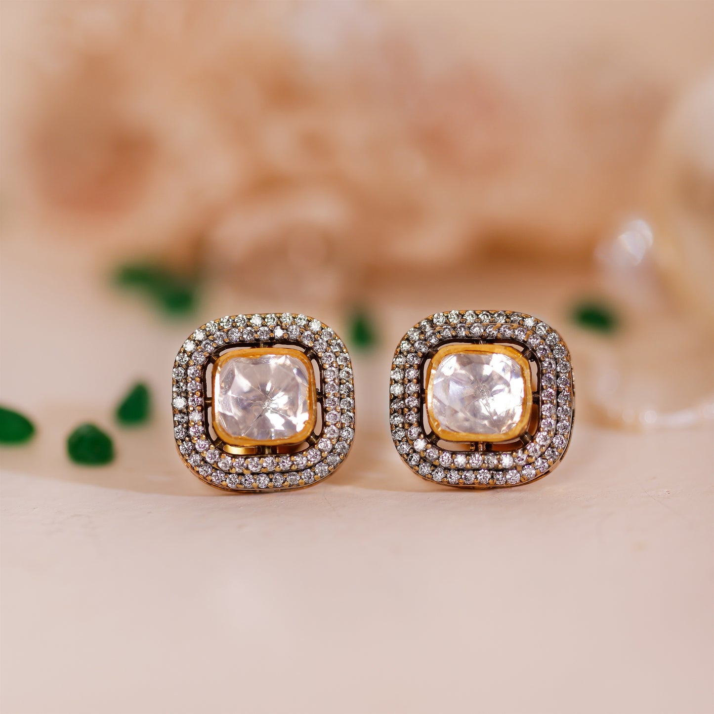 Shubhada Polki Stud Earrings