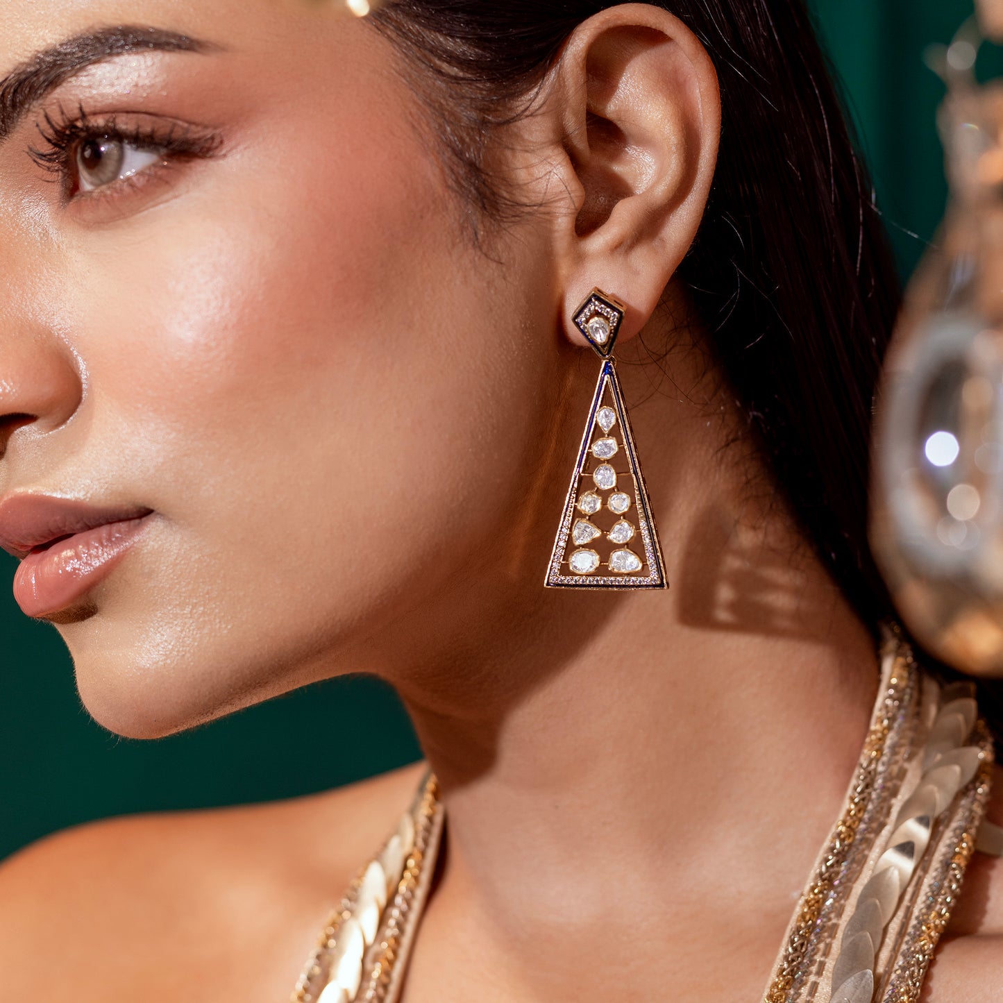 Radhita Meenakari Polki Stud Earrings