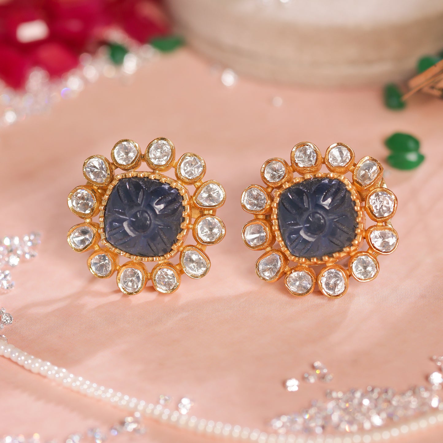 Aniruddha Polki Stud Earrings