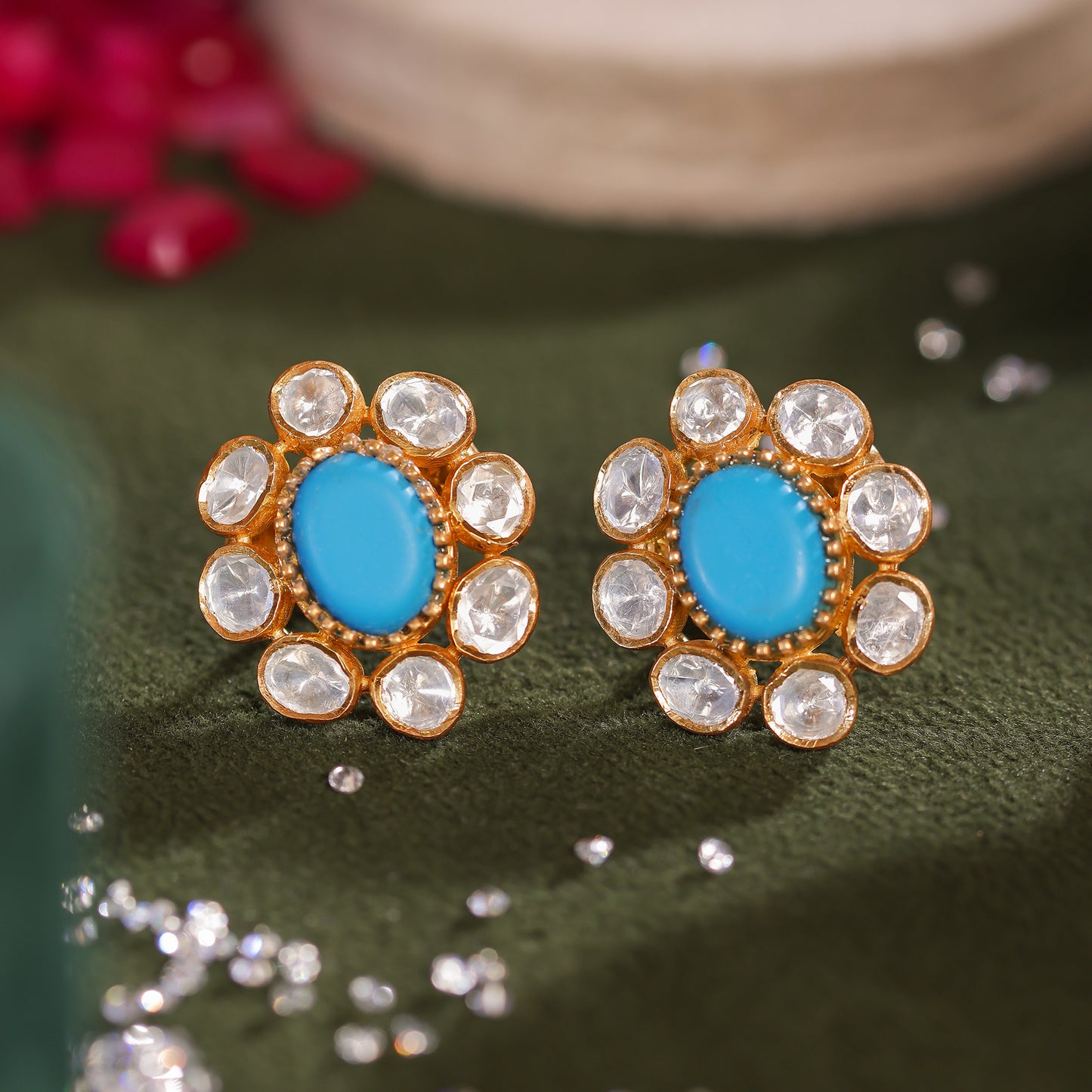 Aeshana Polki Stud Earrings