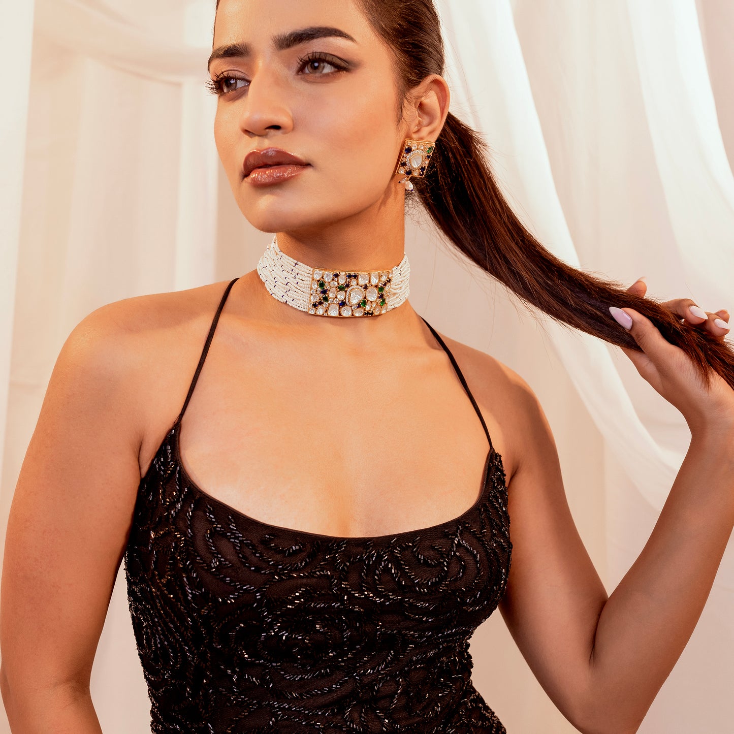 Anjana Polki Bead Choker