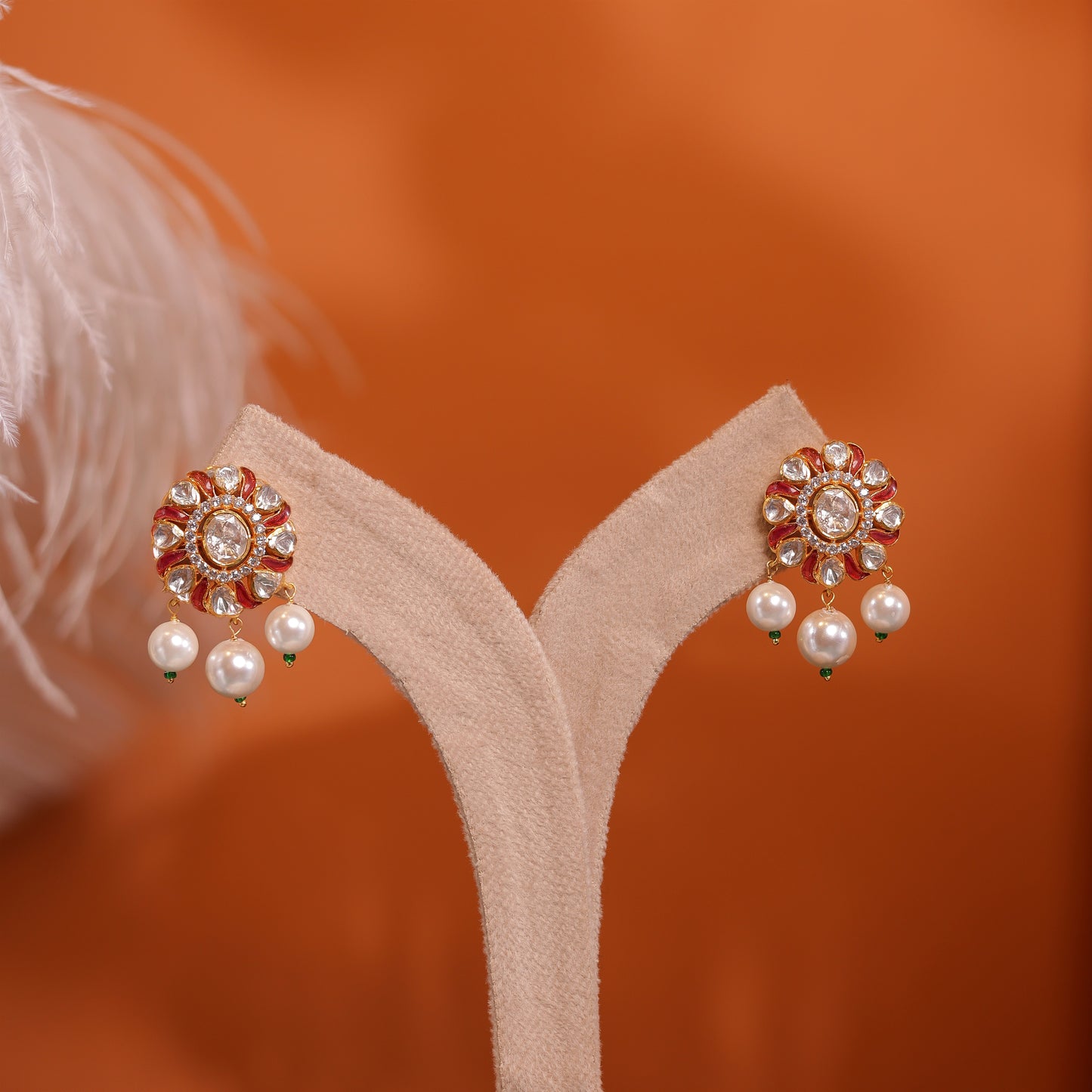 Manorama Polki Stud Earrings